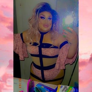 Pink Glitter Strap Gown (Drag)